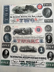 Replica Mississippi River Bank Notes