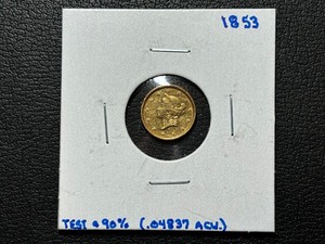 1853 Liberty Head $1 Dollar Gold Coin
