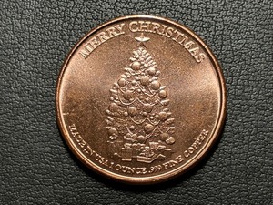 1 Ounce .999 Fine Copper Christmas Round