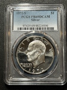 1972-S Eisenhower Silver Dollar Proof PCGS PR69 Deep Cameo