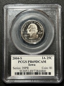 2004-S Iowa State Quarter Proof PCGS PR69 Deep Cameo