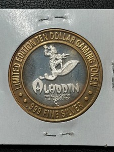 .999 Fine Silver $10 Dollar Gaming Token Aladdin Sinbad