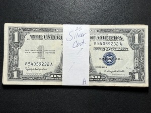 25 Blue Seal $1 Dollar Silver Certificates