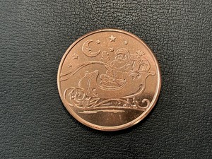 lot 19 image: 1 Ounce .999 Fine Copper Round Christmas