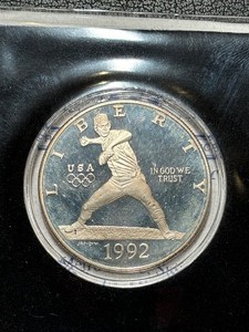 lot 43 image: 1992-S Olympic Silver Dollar Proof