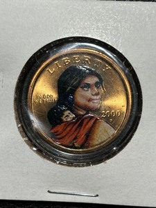 lot 45 image: 2000-P Sacagawea Dollar Colored