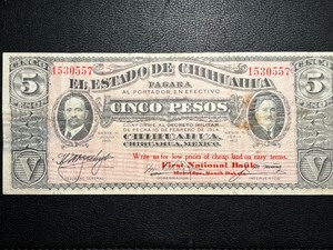 lot 50 image: 1915 Cinco Peso $5 Peso