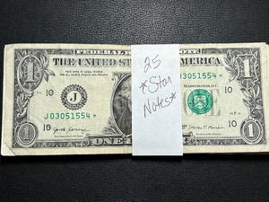 lot 51 image: 25 $1 Dollar Star Notes