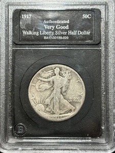 lot 61 image: 1917 Walking Liberty Half Dollar VG
