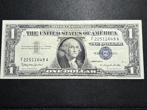 lot 88 image: 1957 B Blue Seal $1 Dollar Silver Certificate