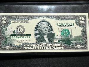 lot 89 image: 2003 A South Dakota Uncirculated $2 Dollar Federal Reserve Note