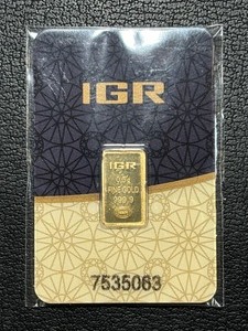 lot 91 image: IGR .999 Fine Gold .5 Gram Bar