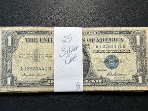 lot 181 image: 25 Silver Certificates
