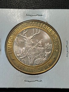 lot 164 image: .999 Fine Silver $10 Dollar Gaming Token Winnevegas