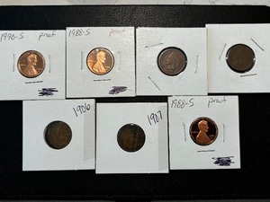 lot 173 image: Indian Head and Lincoln Proof Cents