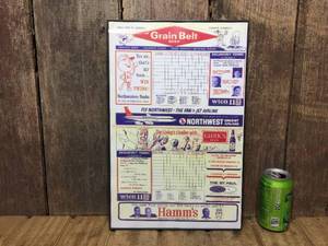 lot 115 image: Framed Print of Advertiser Twins Scorecard - Hamms - Grain Belt