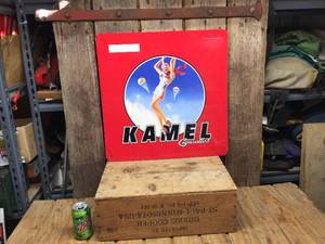 lot 126 image: Kamel Cigarettes Metal Sign 21 12 x 21 12