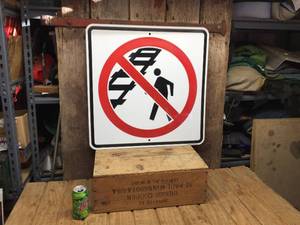 lot 129 image: No Crossing Railroad Tracks Metal Sign 24 x 24