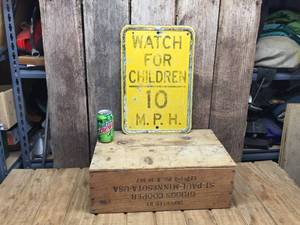 lot 130 image: Vintage Watch for Children Steel Sign - 12 x 18