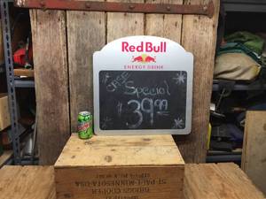 lot 151 image: Red Bull Chalkboard Plastic Sign 19 14 x 19 14