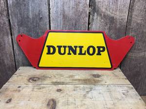 lot 166 image: Vintage NOS Dunlop Metal SignDisplay 22 x 7 12