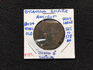 lot 214 image: Byzantine Empire - Justin II & Sophia Copper Coin