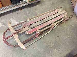 lot 187 image: Vintage 54 Ace Pacer WoodSteel Sled - Classic