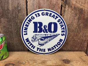 lot 227 image: Rooney B & O Railroad Porcelain Sign - 10