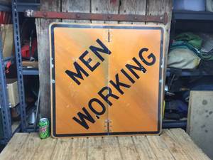 lot 236 image: Vintage Men Working Jointed Folding Metal Sign