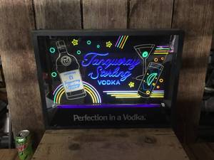 lot 270 image: Tanquery Vodka - Light Up Shadow Box Sign - Works