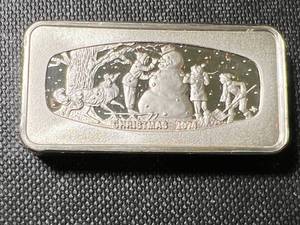 1000 GRAINS OF SOLID STERLING SILVER FRANKLIN MINT BAR