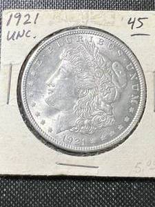 1921 US MORGAN SILVER DOLLAR UNC