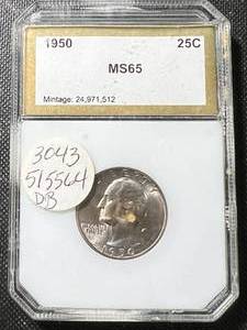 1950 US WASHINGTON QUARTER MS65