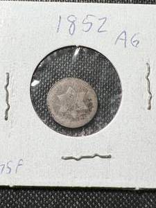 1852 US 3 CENT SILVER