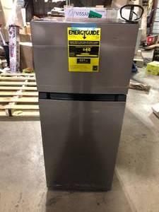 lot 15 image: Vissani 4.5 cu. ft. 2-Door Mini Refrigerator in Platinum Steel with Freezer Customer Returns See Pictures