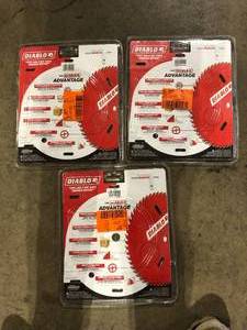 lot 19 image: Lot of DIABLO 8-14in. x 40-Teeth Finishing Circular Saw Blade for Wood Customer Returns See Pictures
