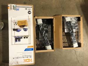 lot 45 image: Lot of Assorted Storage Rack Shelving Various Models and Conditions   Customer Returns See Pictures