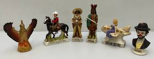 lot 18 image: Misc. Miniature Figural Decanters (Empty)