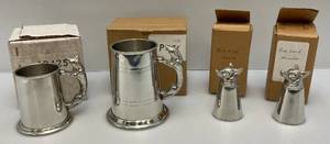 lot 21 image: Misc. Silver Fox Mugs & Measurers