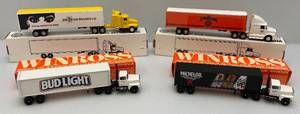 lot 29 image: Misc. Miniature Advertisement Die-cast Semi Truck & Trailers (NIB)