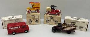 lot 31 image: Misc. Jim Beam Ertl Brand  Die-Cast Car Banks (NIB)