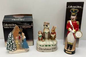 lot 53 image: Misc. Jim Beam & Sky Country Christmas Themed Decanters Some In Original Boxes (Empty)