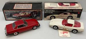 lot 74 image: Jim Beam Collectible Car Decanters Including 1974 Mecedes Benz 450SL & 1984 Corvette In Original Boxes (EMPTY)