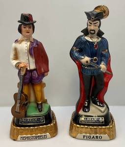 lot 123 image: Vintage Beam Opera Figure Musical Decanters Including Figaro & Mephistopheles (EMPTY)