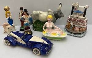 lot 125 image: Misc. Show Girl Decanters & More (EMPTy)