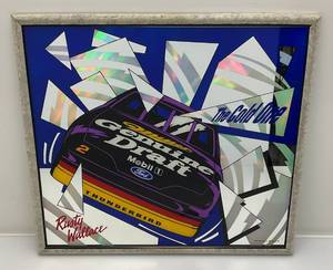 lot 144 image: 1992 16 x 18 Miller Genuine Draft NASCAR Rusty Wallace Framed Mirror