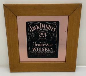 lot 146 image: Vintage 16 x 16 Jack Daniels Framed Copper Mirror