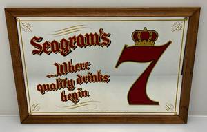 lot 148 image: 14v 12 x 21 12 Framed Seagrams 7 Mirror