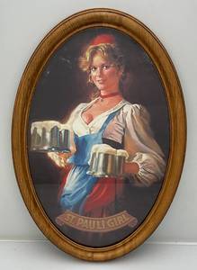 lot 149 image: 16 x 21 Oval Framed St. Pauli Girl Poster