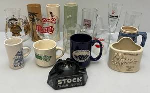 lot 168 image: Vintage Collectible Glasses & Mugs Including PEPSI & More